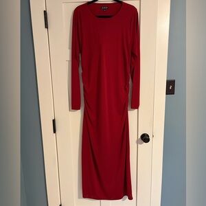 J. Crew Vibrant Red Long Sleeve Dress